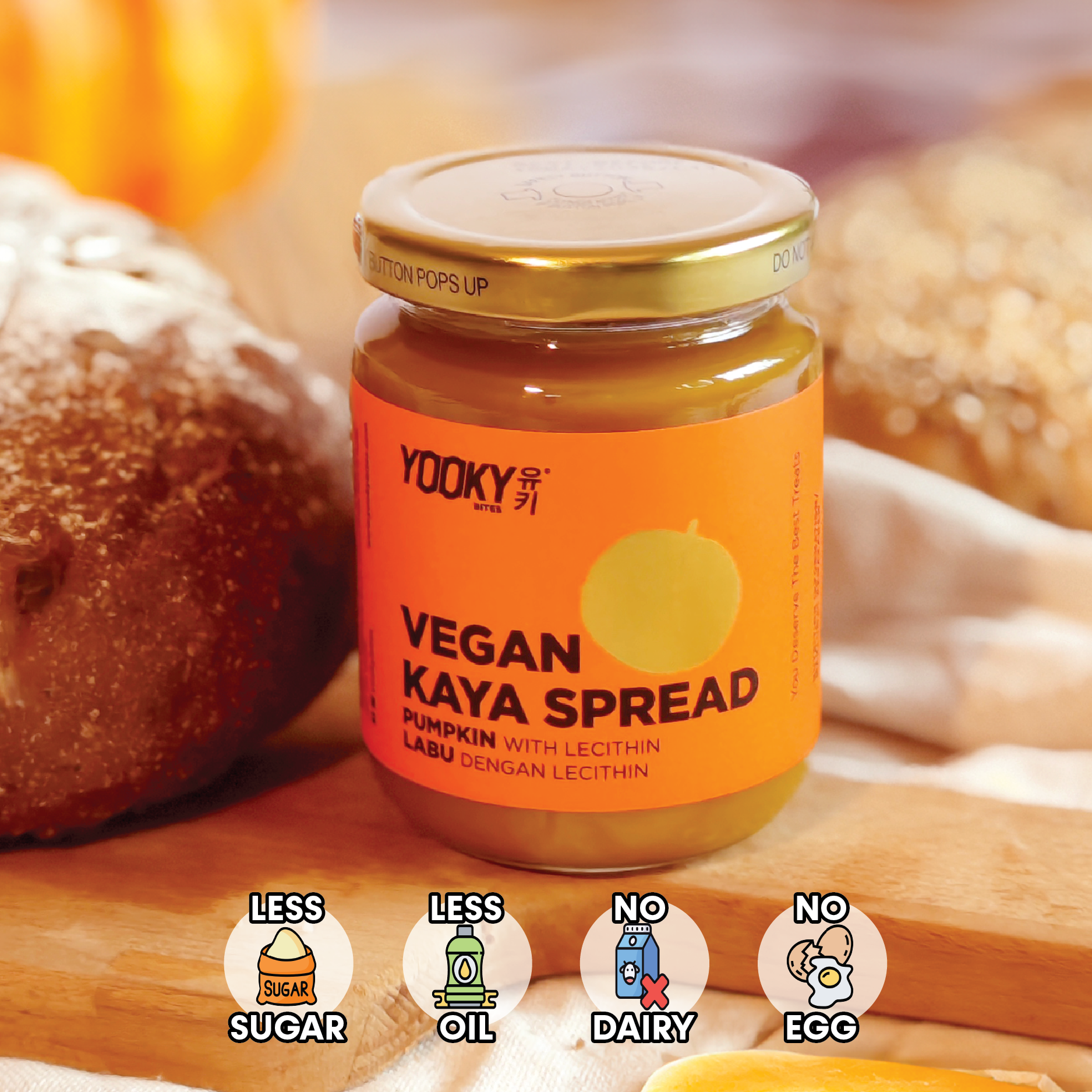 ヨギニーフード Vegan Lecithin Pumpkin Kaya Spread (250g) | Spreads | Yookybites