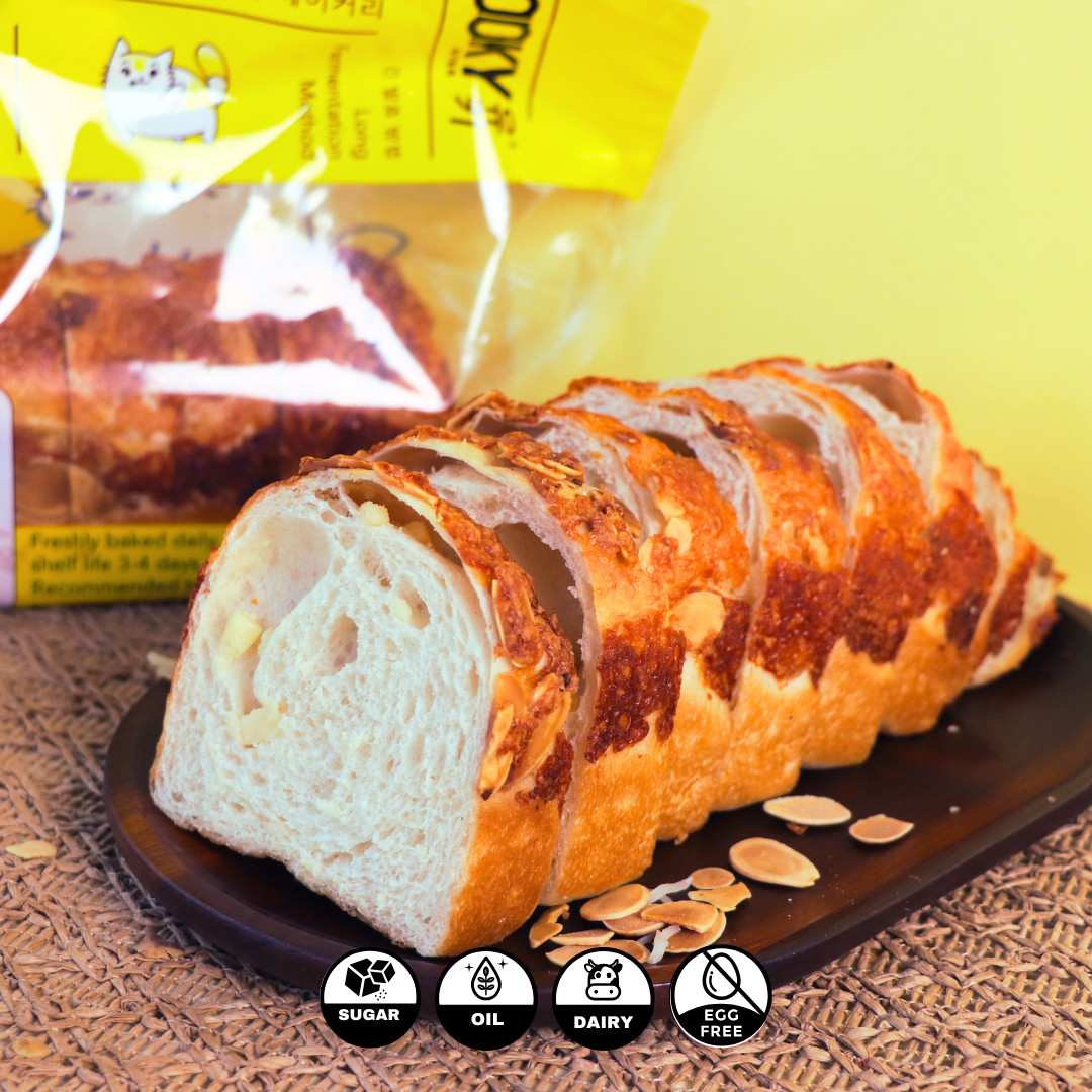 Triple Cheese Almond Sourdough Toast