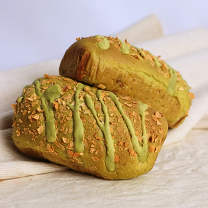 Matcha Azuki Red Bean Sourdough Pillow Bun