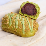 Matcha Azuki Red Bean Sourdough Pillow Bun