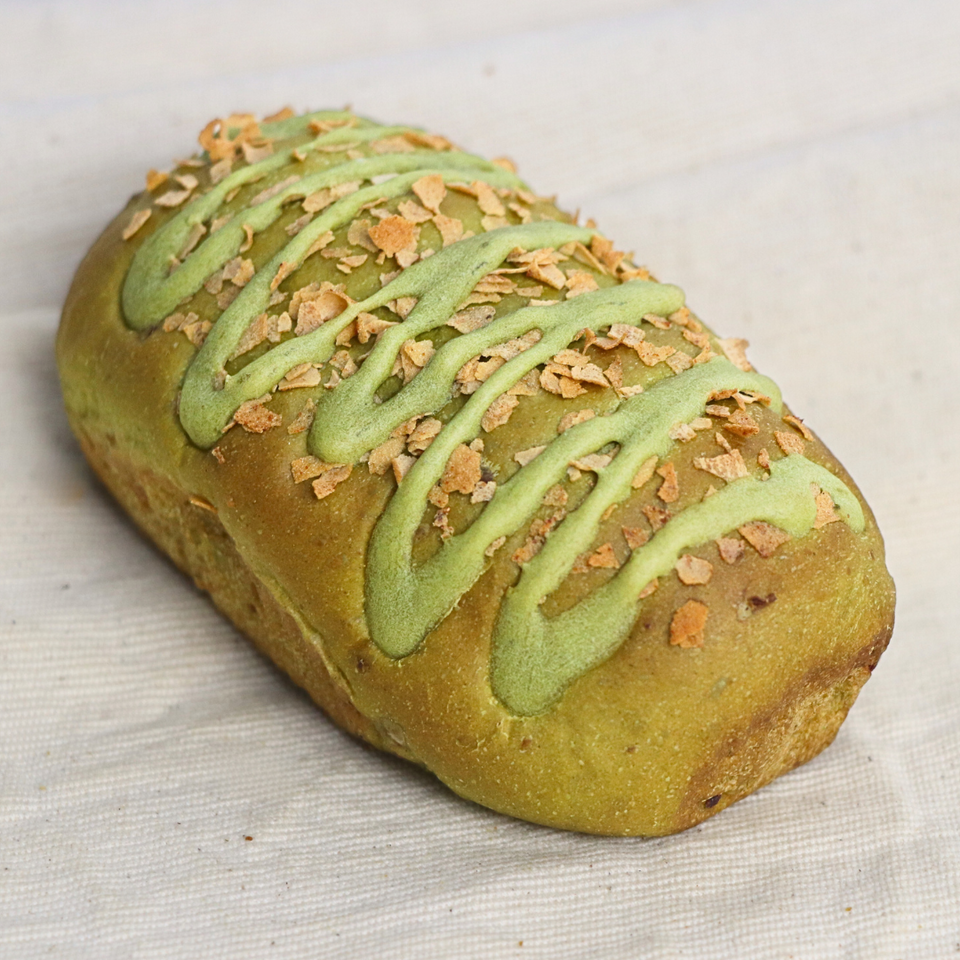 Matcha Azuki Red Bean Sourdough Pillow Bun