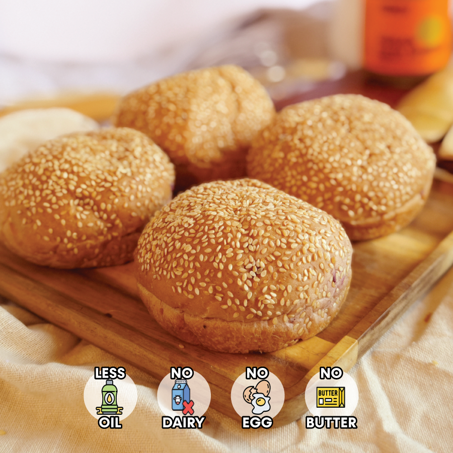 Vegan Purple Sweet Potato Sourdough Burger Bun (4 pcs)