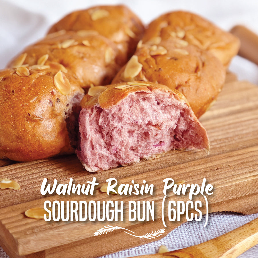 Walnut Raisin Purple Sourdough Bun (6pcs)