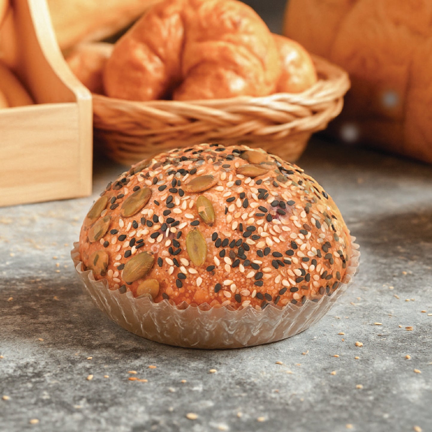 [R] Cranberry Pumpkin Purple Sourdough Bun