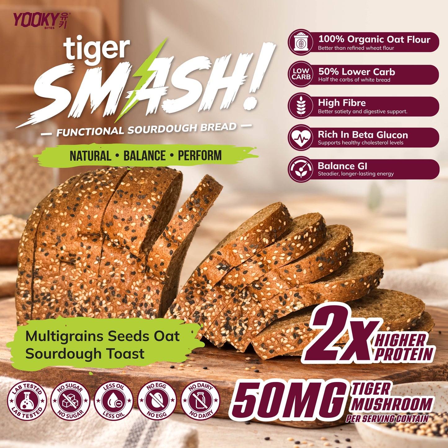 Multigrains Seeds Oat Sourdough Toast