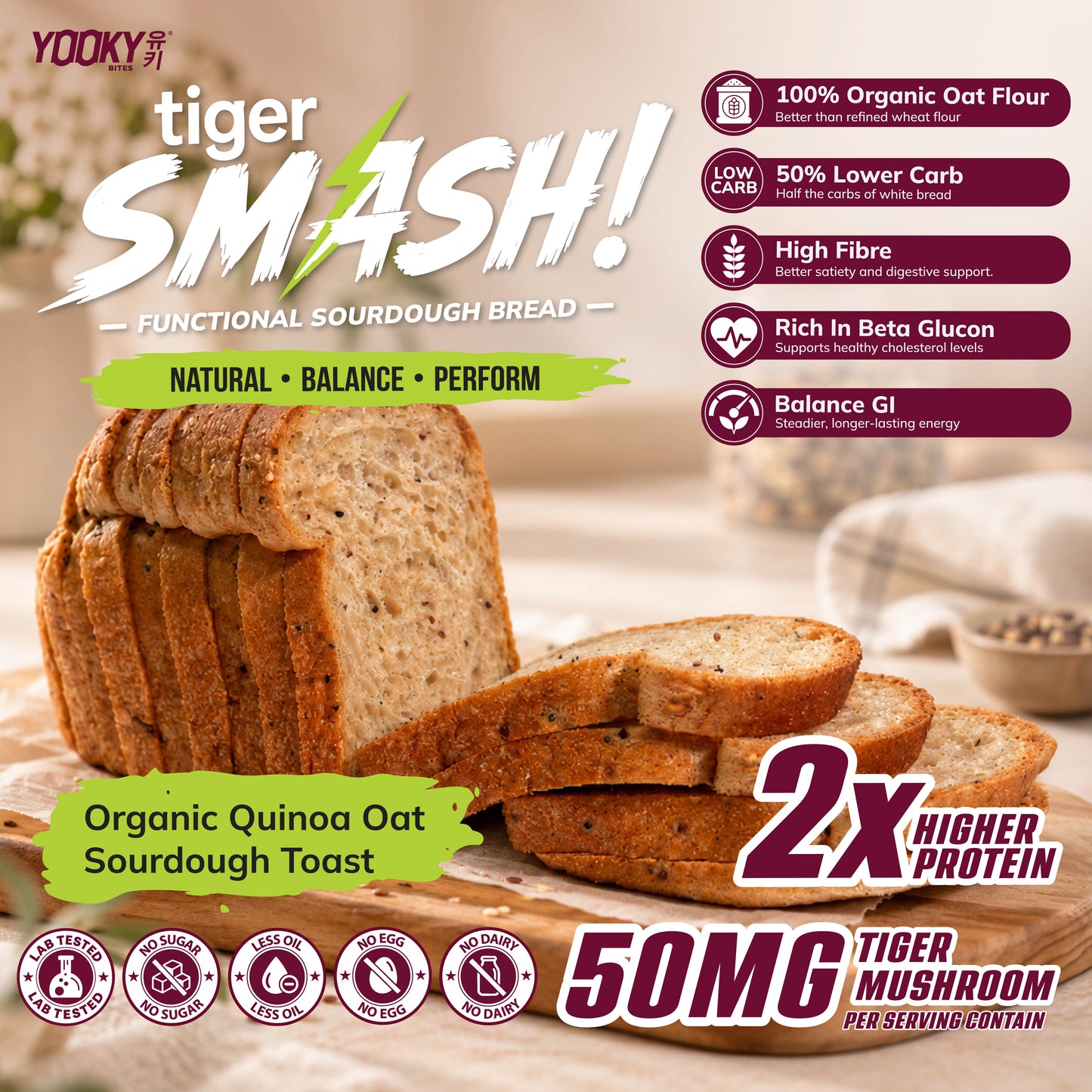 Organic Quinoa Oat Sourdough Toast