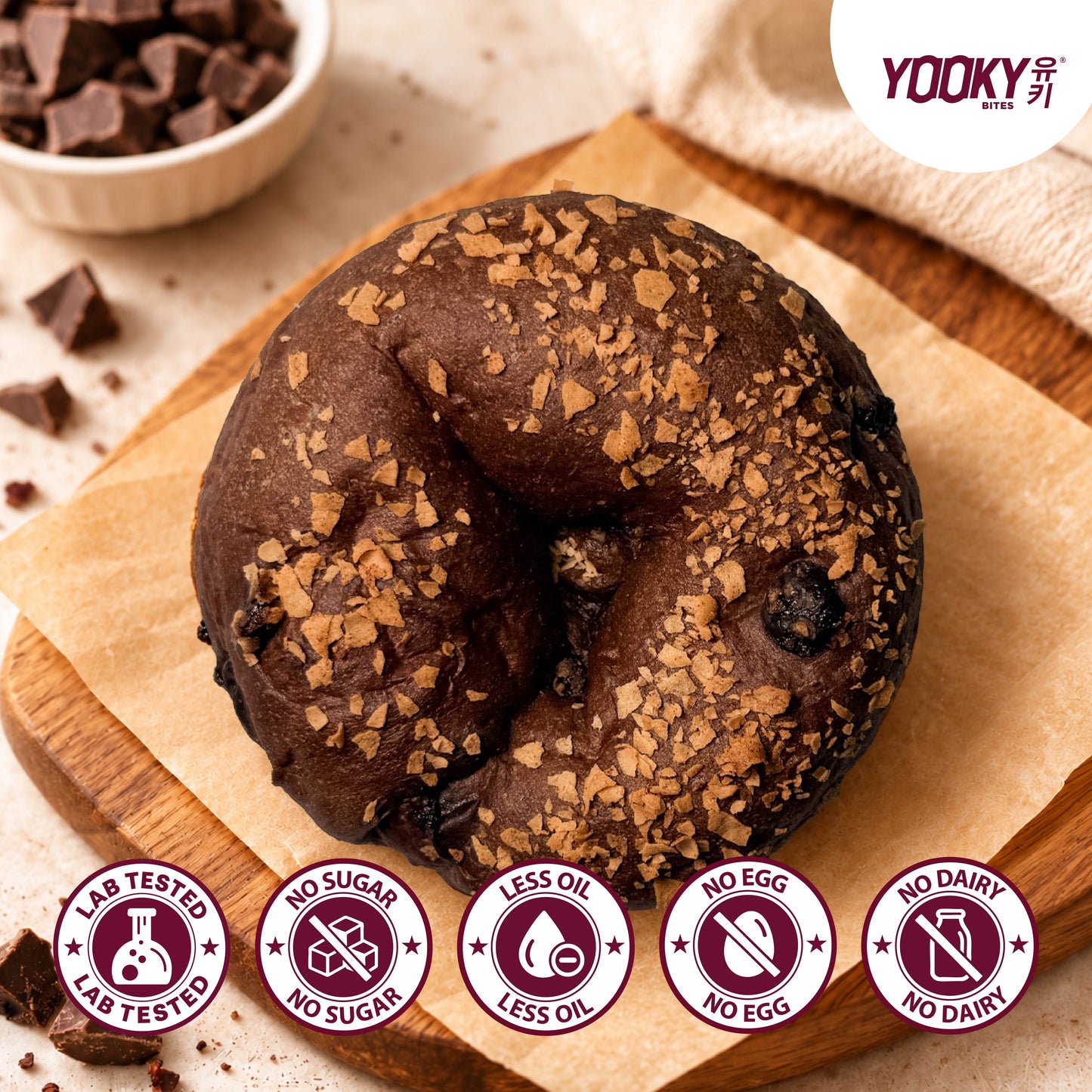 Belgium Dark Chocolate Oat Sourdough Bagel