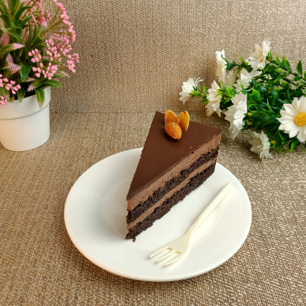 Vegan Belgium Dark Chocolate Mousse Slice Cake-Slice Cake-YookyBites